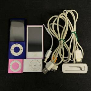 BCd146R 60 Apple iPod 4点 まとめ Nano 第7世代/第5世代 shuffle 第2世代/第4世代 A1446 A1320 A1373 A1204 パープル ピンク シルバー mp3