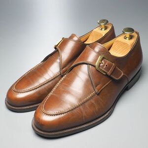 W1556//イタリア製*サントーニ/Santoni*メンズ7/モンクストラップ/Uチップ/レザーシューズ/革靴/茶/ブラウン