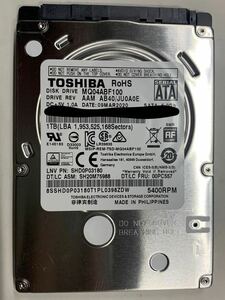 使用時間 3789時間 正常 TOSHIBA MQ04ABF100 1000GB 1TB n20240511-3