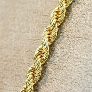 ★1円スタ!太メンズ K18YG 13.6g 60cm 4.1mm イエローゴールド ロープチェーンネックレス ペンダント Rope Pendant ユニセックス 仕上