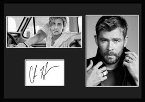 10種類!Chris Hemsworth/クリス・ヘムズワース/サインプリント&証明書付きフレーム/BW/モノクロ/ディスプレイ (2-3W)