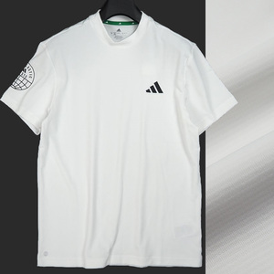R356 新品 アディダスゴルフ モックネック シャツ 半袖 (サイズ:L) adidas GOLF ゴルフウェア ホワイト