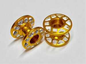 ■□ CNC加工 軽量2段アルミローラーセット(12-13mm)(ゴールド) 正規品加工 □■