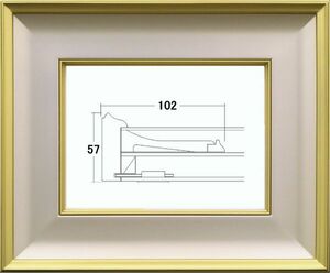 和額縁 木製フレーム 4882 サイズ F6号 金泥