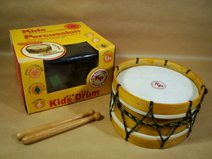 KP Kid Percussion キッズパーカッション／ナカノ★キッズドラム★木製本革★箱入未使用保管品