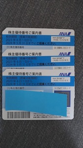 【送料無料】ANA株主優待券３枚セット　有効期限2024年５月31日まで