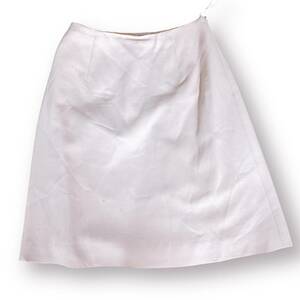 S561 100円スタート FOXEY レディース 台形スカート カジュアル M 38 ホワイト（白） 無地 ウール 上品 