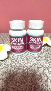 究極のアンチエイジング効果 美白・美肌を目指すサプリSKIN WHITENIG2000mg定価7800円 独自配合で胃酸で分解されないで腸まで届く２個