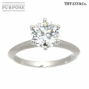 ティファニー TIFFANY&CO. ソリティア ダイヤ 2.14ct F/VS1/3EX 14号 リング Pt プラチナ Diamond Ring 【鑑定書付き】 90166248