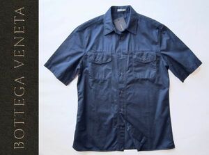 ◆本物◆BOTTEGA VENETA ◆極上◎フラップポケット半袖シャツ濃紺41 新品