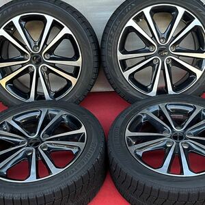 65%溝有。WREST ヴァレスト 17インチ ×7J＋53 PCD114.3/5穴 BRIDGESTONE 215/50R17スタッドレス4本。アルファード ,ヴェルファイア,ノア他