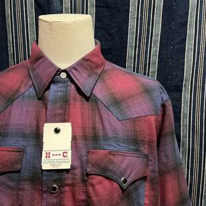 90s h bar c ranchwear western shirt 90年代 hbarc ウエスタン シャツ アメリカ製 オンブレ ombre check シャドー グラデーション