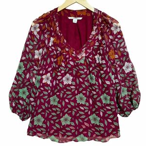 Diane von Furstenberg ダイアンフォンファステンバーグ シルク 花柄 トップス シャツ Mサイズ レディース ブランド