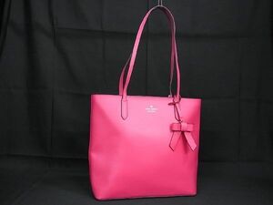 1円 ■新品■未使用■ kate spade ケイトスペード K5797 レザー リボン トートバッグ ショルダーバッグ レディース ピンク系 BE4794