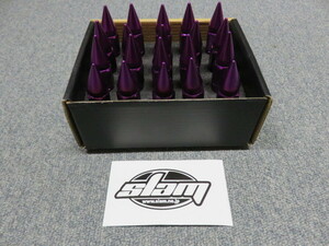 新品 SLAM 砲弾 スパイクナット レーシングナット 12-1.25 M12X1.25 20個 パープル 紫 旧車 ニッサン ダットサン スズキ スバル