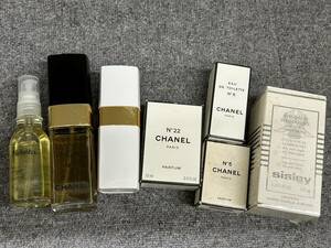 【JV7336a】1円スタート 香水 おまとめ CHANEL シャネル 5番 22番 15ml 19ml オードゥトワレ EDT sisley 美容乳液 レディース 保管品