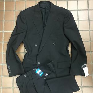 新品★激安/BUCKINGHAM/礼服ダブルスーツ/サイズL A6/ブラック　黒/ノーベンツ/2タック/冠婚葬祭　アジャスター付　良品質素材