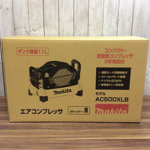 【AH-03832】新品未使用品 makita マキタ エアコンプレッサ 11L 高圧・常圧 AC500XLB 黒 [ 空気取出口 一般圧 2口 / 高圧 2口 ]