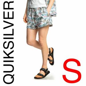 クイックシルバー　ショートパンツ　アロハ柄　レディースSサイズ　未使用　美品　QUIKSILVER ボトムス　女性用　ハーフパンツ 短パン