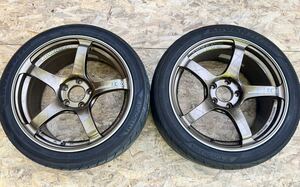 【美品！】ADVAN Racing TC-4 245/40ZR18インチ 8.5J +45 PCD114.3 5穴 インプレッサWRX アルミホイール アドバン レーシング ブロンズ