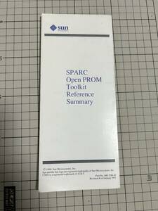 Sun SPARC Open PROM Toolkit Reference Summary (おそらくV1.x）