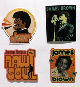 ★ジェームス ブラウン ステッカー 4pcs James Brown 正規品 ファンキー ソウル ミュージック 雑貨