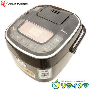 【中古】M▽アイリスオーヤマ マイコン炊飯器 2019年 5.5合炊き 極厚火釜 銘柄炊き ブラック RC-MC50 (27401)