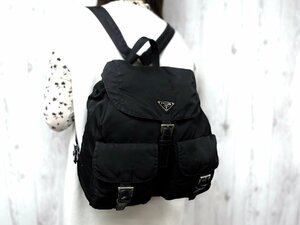 極美品 PRADA プラダ テスート ナイロンリュック リュックサック バッグ ナイロン×レザー 黒 71017