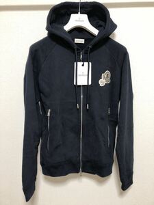 未使用 MONCLER MAGLIA CARDIGAN パーカー ネイビー 系 L 正規品 送料無料 ワッペン スウェット フード プルオーバー トレーナー 