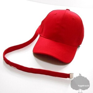 YGG★新品 ロングストラップ 帽子 赤 超長 ロゴ g-dragon GD レッド キャップ