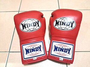 WINDY ウィンディ　赤　ボクシンググローブ 紐10オンス