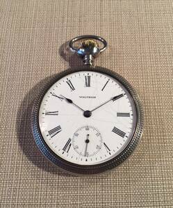 【大幅値下】Waltham(ウォルサム)社製の銀時計　1890年代製アンティーク　懐中時計