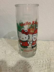 経年　即決　送料無料♪サンリオ　ハローキティ　クリスマスバージョン　グラス　コップ　1997年　希少　レトロ　貴重