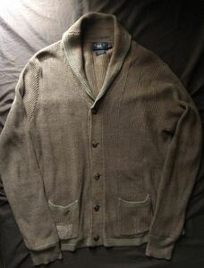 【希少】極美品 RRL SHAWL COLLAR CARDIGAN ダブルアールエル ジョニーデップ着用 ネイティブ ニット 麻 カーディガン ラルフローレン XL