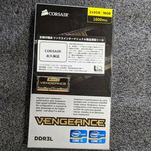 【ほぼ未使用】DDR3 SODIMM 16GB(8GB2枚組) Corsair VENGEANCE CMSX16GX3M2B1600C9 [DDR3L-1600 PC3L-12800 1.35V]