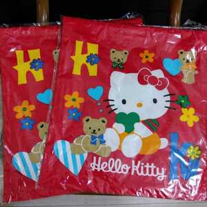 1997年 サンリオ Hello Kitty H.K キティちゃん あか 巾着袋 ポーチ 未使用 1枚500円スタート 2個数出品☆