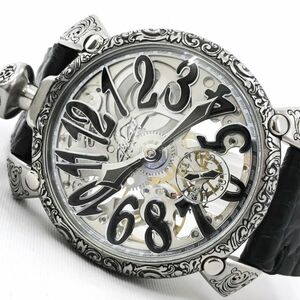 新品 激レア GaGaMILANO ガガミラノ MANUALE 48 マヌアーレ 300本 限定モデル 腕時計 5310.02CE 手巻き 機械式 手彫り彫刻 格好良い 箱付