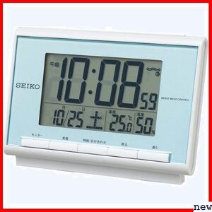 セイコークロック SEIKO SQ698L パール 薄青 表示 湿度 温度 セイコー Clock Seiko 28