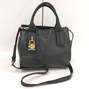 【中古】MICHAEL KORS 2WAYショルダーバッグ レザー ブラック