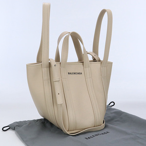 中古良品バレンシアガBALENCIAGA エブリデイ XS トートバッグ カーフ 672793 ベージュ系 ランク：A us-2 2WAY