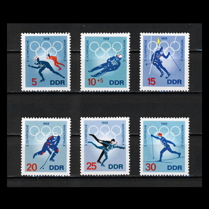 ■東ドイツ切手　1968年　グルノーブル五輪 / オリンピック　6種完