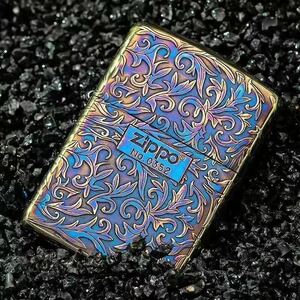 未使用 ZIPPO 唐草彫刻 喫煙グッズ ジッポー 6面刻印 オイルライター 真鍮製 新品