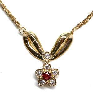 POLA jewelry(ポーラ)◆K18 天然ダイヤモンドネックレス◆M 約8.9g 約39.5cm diamond ruby necklace jewelry ジュエリー EH4/EH6