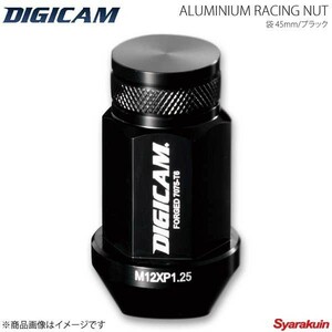 DIGICAM デジキャン アルミレーシングナット 袋タイプ P1.5 19HEX 45mm ブラック 20本入 ランサーエボ7 CT9A H13/2- AN6F4515BK-DC