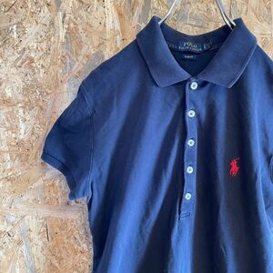 [KWT4601] POLO RALPH LAUREN ポロシャツ レディース ネイビー L ポス