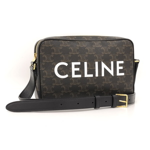 【中古】CELINE トリオンフ ショルダーバッグ レザー ブラウン 194502CIM