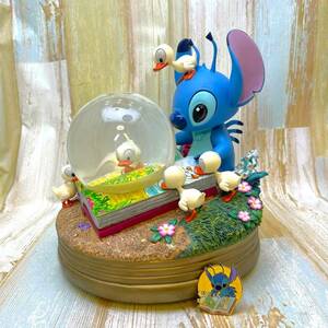 激レア★リロ＆スティッチ Lilo & Stitch みにくいアヒルの子 スティッチ スノーグローブ スノードーム オルゴール★ディズニー Disney TDL