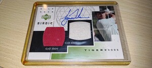 2002 upperdeck golf golfgear birdie GB-TW tiger woods red white shirt