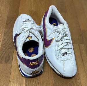 deadstock！2002 nba los angeles lakers Kobe NIKE CORTEZ DELUXE PLUS 304581-151 White/purple/yellow 27.5cm