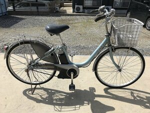 P8　中古電動アシスト自転車 1円売切り！ ヤマハ パス 水色　エリア内は送料3800円でお届けします